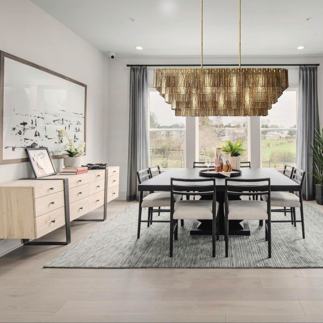 Smoked Glass Linear Chandelier