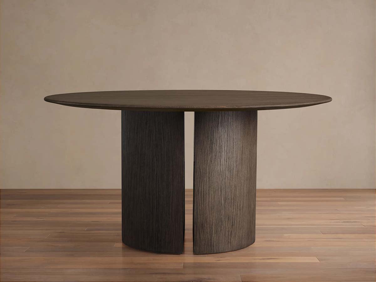 Saint Germain Round Oak Dining Table with Wood Dauphine Base