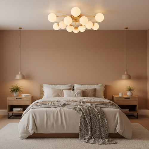 12-Light Bubble Glass Chandelier Semi Flush Ceiling Light