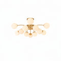 12-Light Bubble Glass Chandelier Semi Flush Ceiling Light