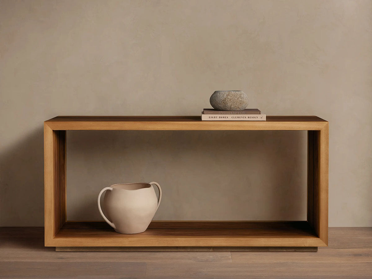 Mihaela Solid Wood Entrance Console Table Hand-Finished Hallway Entryway Table