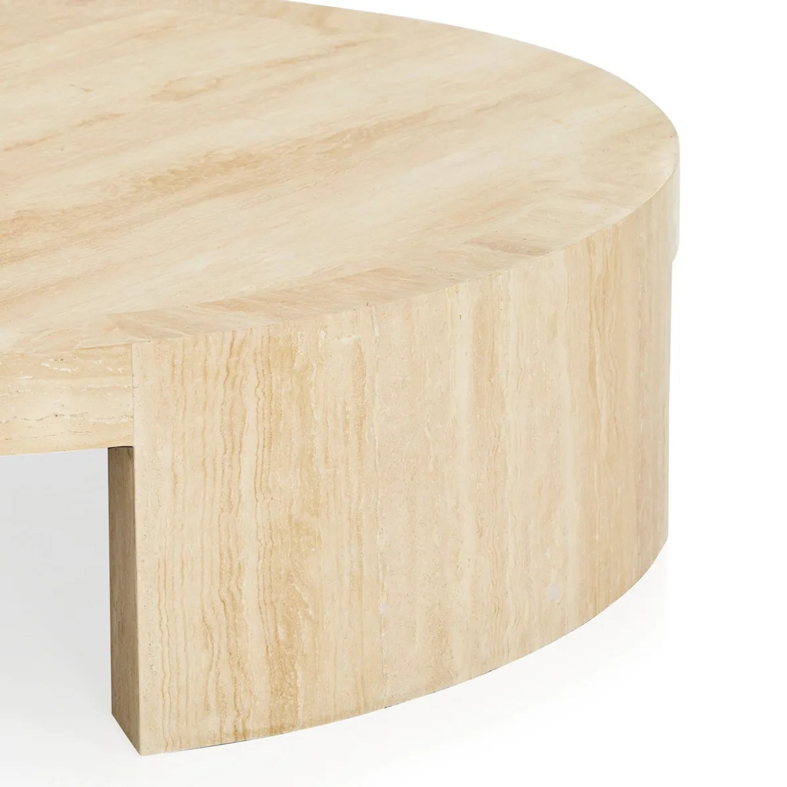 Veneta Round Carrara Marble Coffee Table Living Room Wood Center Tea Table