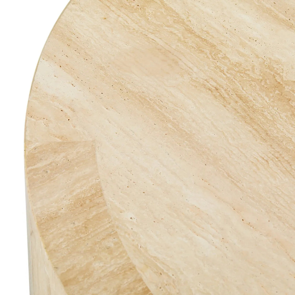 Veneta Round Carrara Marble Coffee Table Living Room Wood Center Tea Table