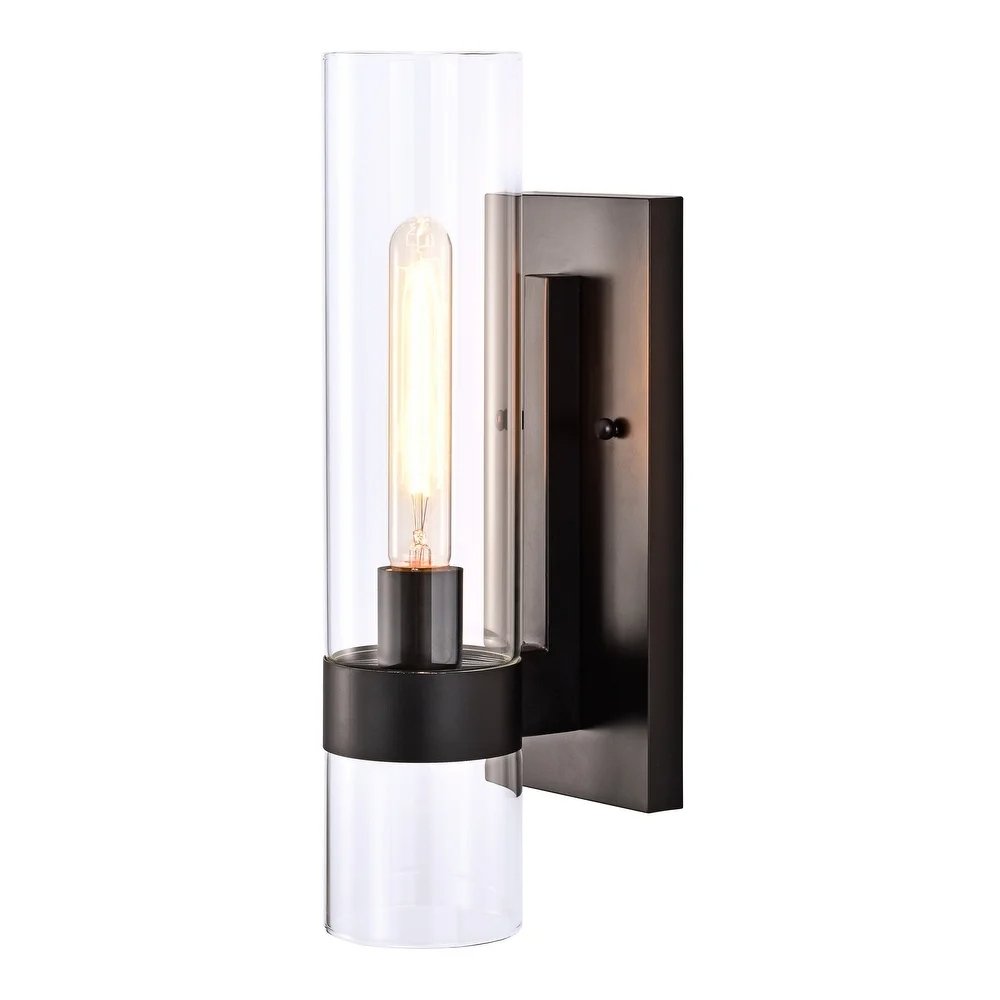 Armature Cylinder Clear Glass Wall Sconce - Luxvena -