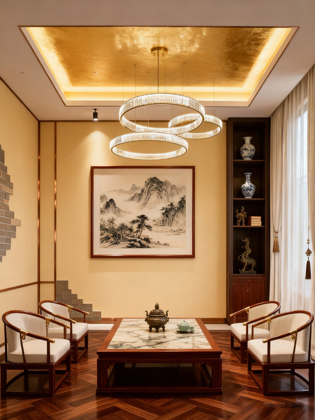 Modern Crysal Ring Pendant Chandelier Large Crytal Chandelier for Living Room