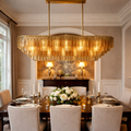 Smoked Glass Linear Chandelier