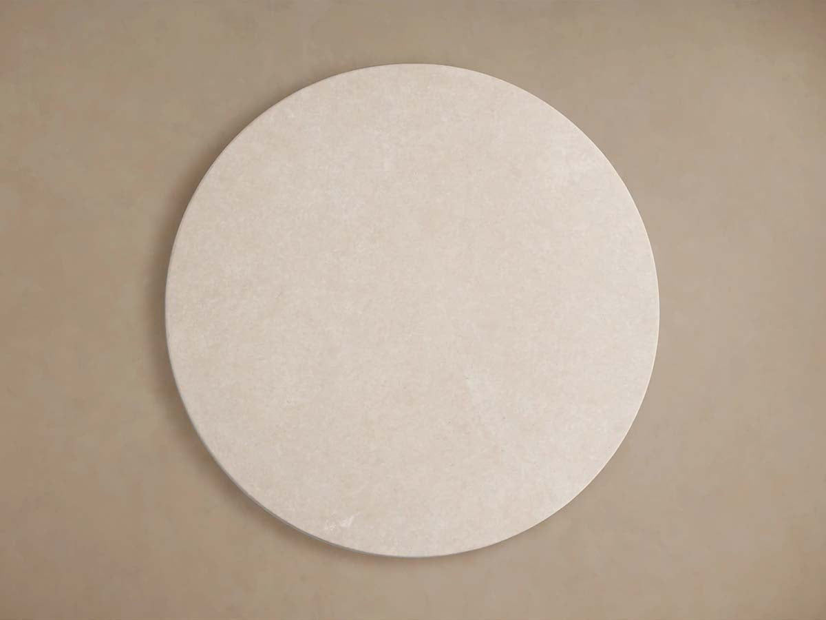 Saint Germain Round Marble Top Dining Table With Wood Dauphine Base