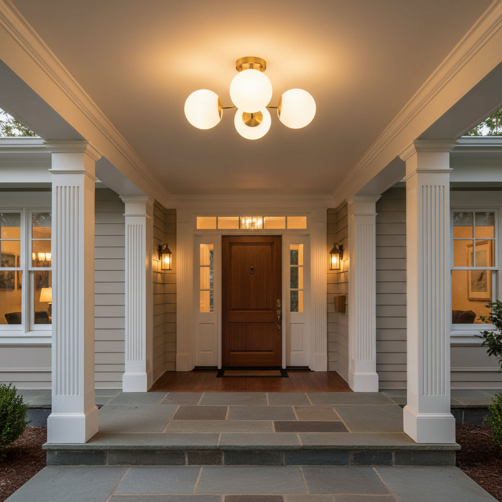 3-Light Frosted Globe Ceiling Light