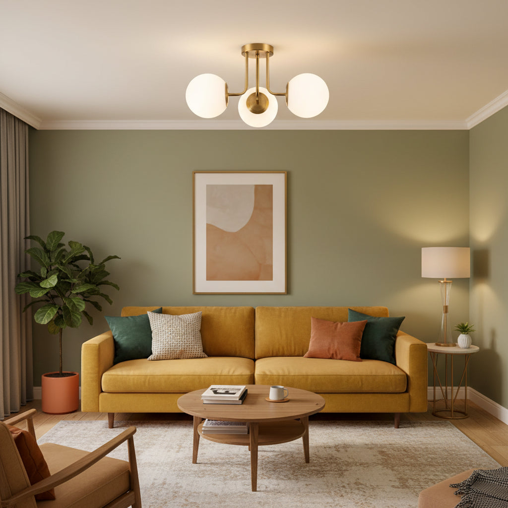 3-Light Frosted Globe Ceiling Light