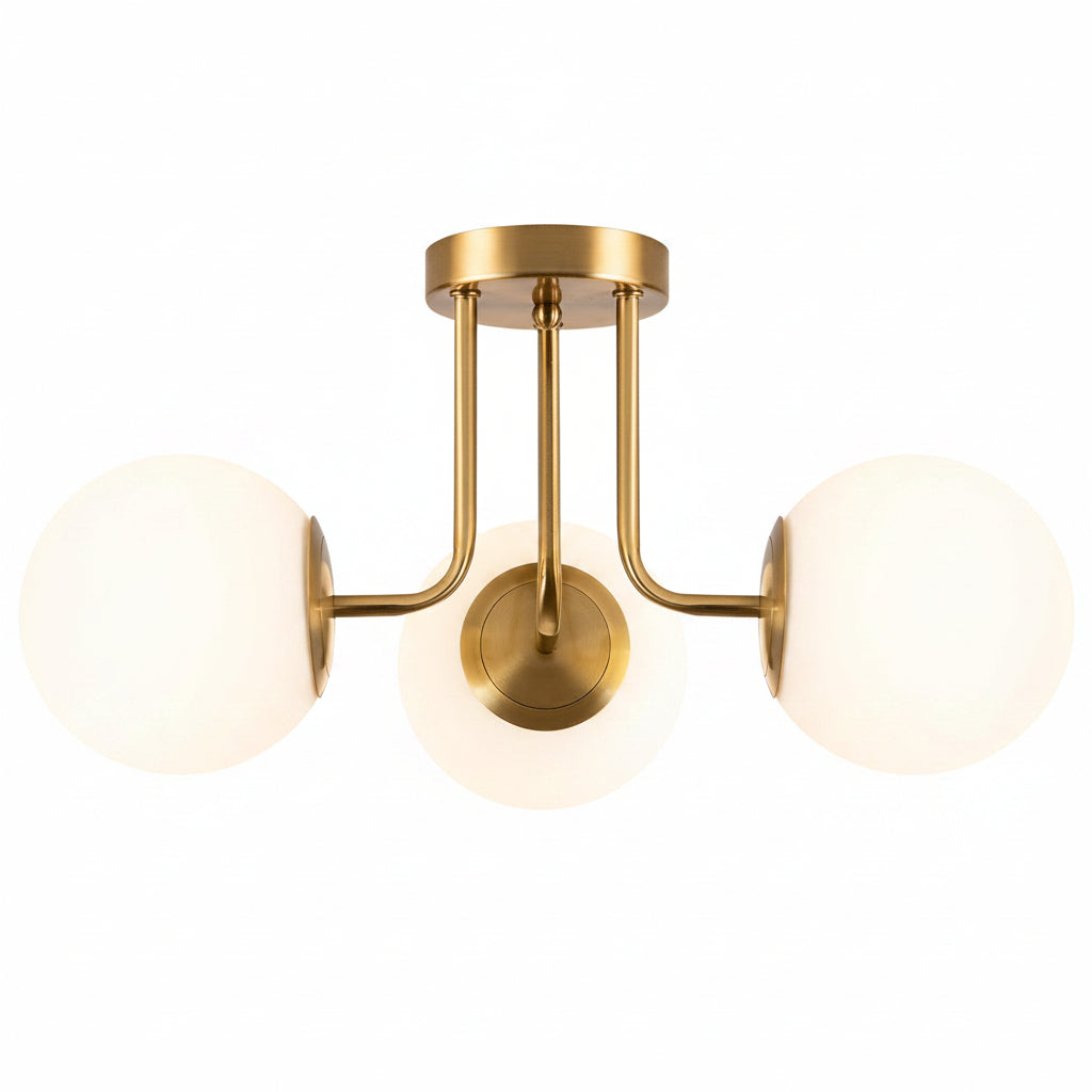 3-Light Frosted Globe Ceiling Light