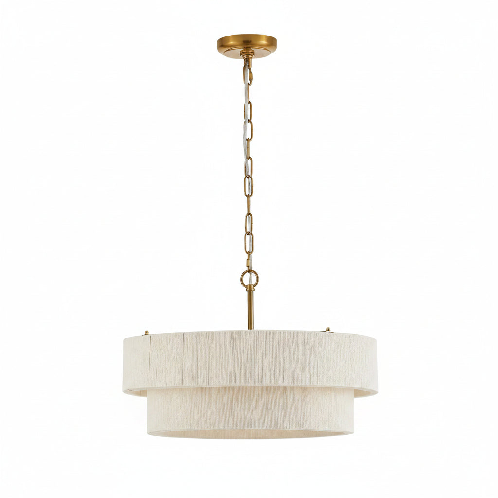 20”  Handwoven Rattan Chandelier Pendant Light