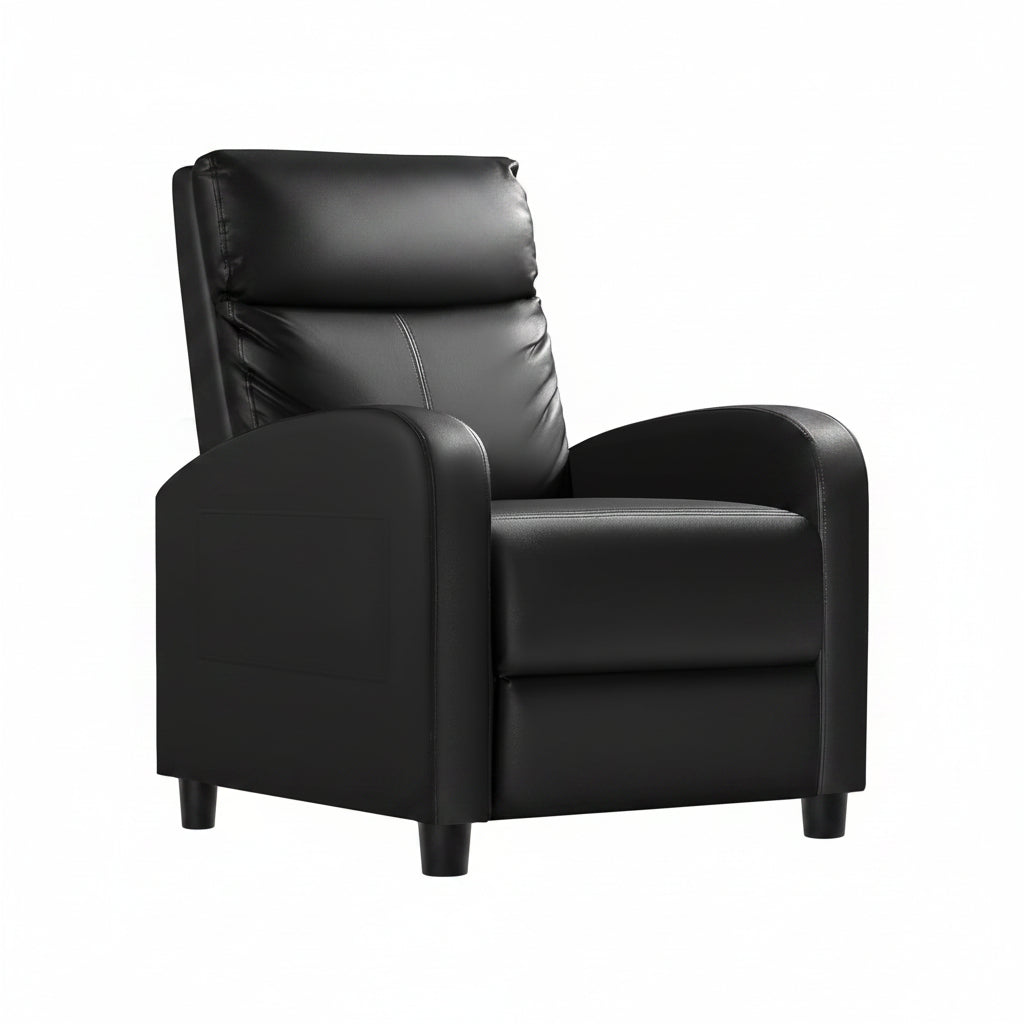 PU Leather Recliner Chair, Adjustable Reclining Sofa with Lumbar Support, Home Theater Seating for Living Room