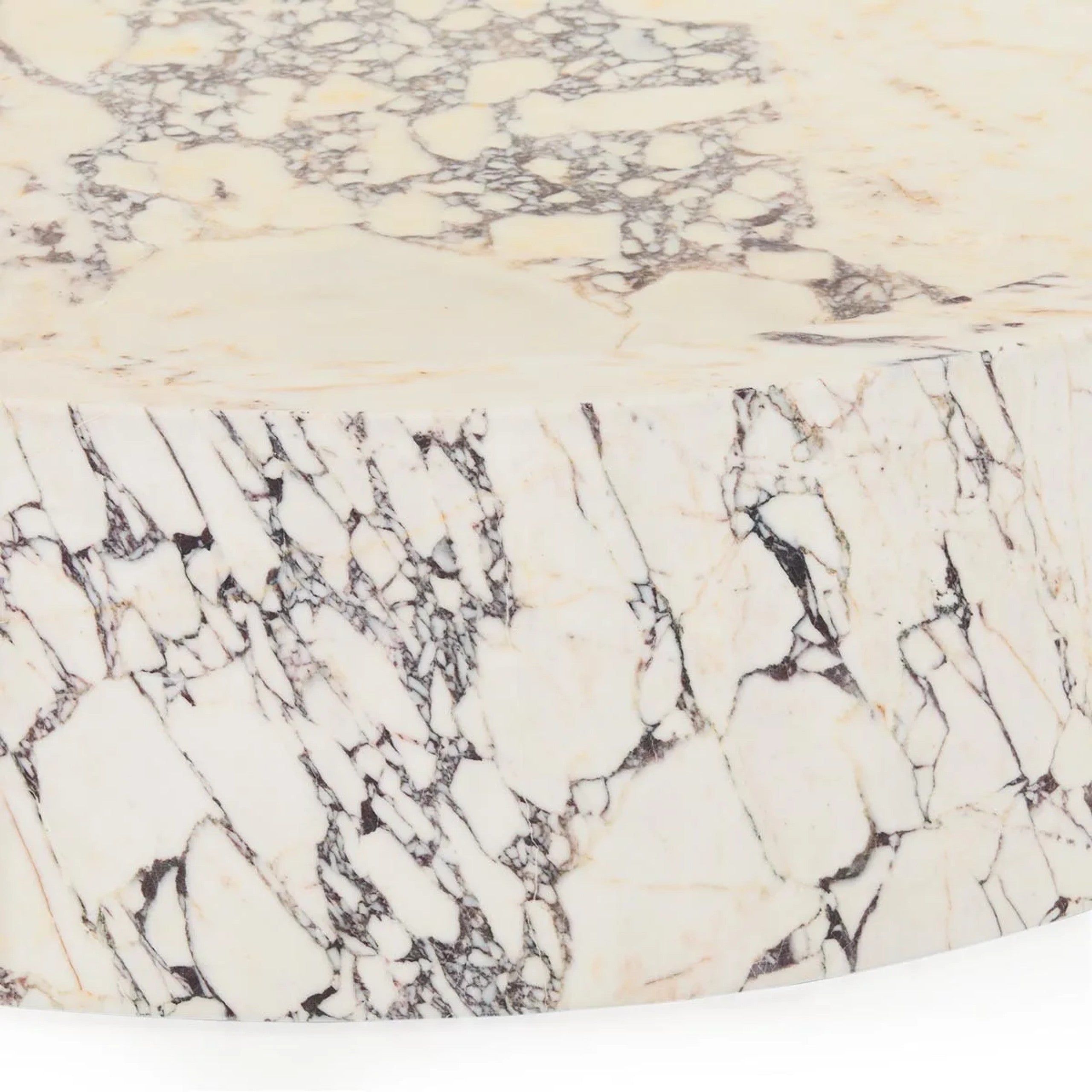 Veneta Round Carrara Marble Coffee Table Living Room Wood Center Tea Table