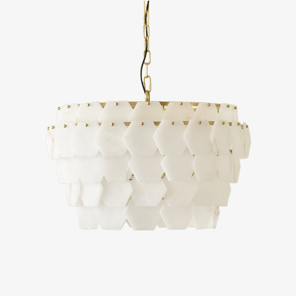 Elegant Hexa Cloud Alabaster Pendant Light - Luxvena
