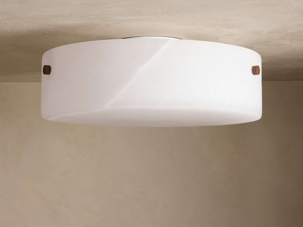 Chayla Alabaster Stone Flushmount 16" W