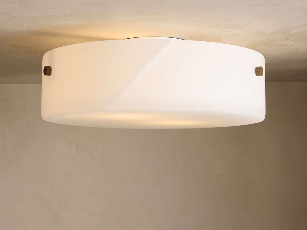 Chayla Alabaster Stone Flushmount 16" W