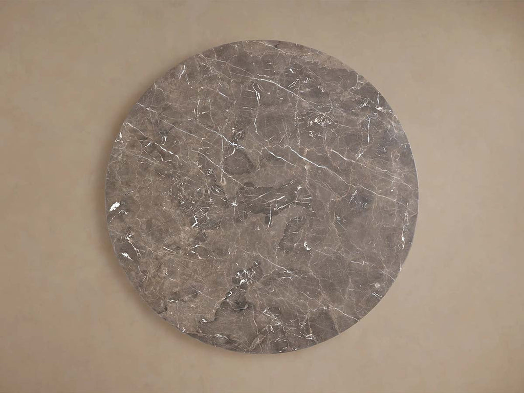 Saint Germain Round Marble Top Dining Table With Wood Dauphine Base