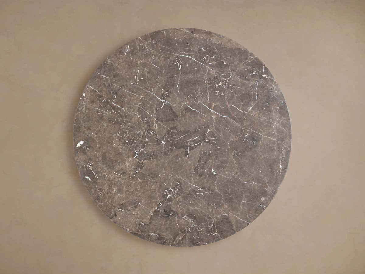 Saint Germain Round Marble Top Dining Table With Wood Dauphine Base