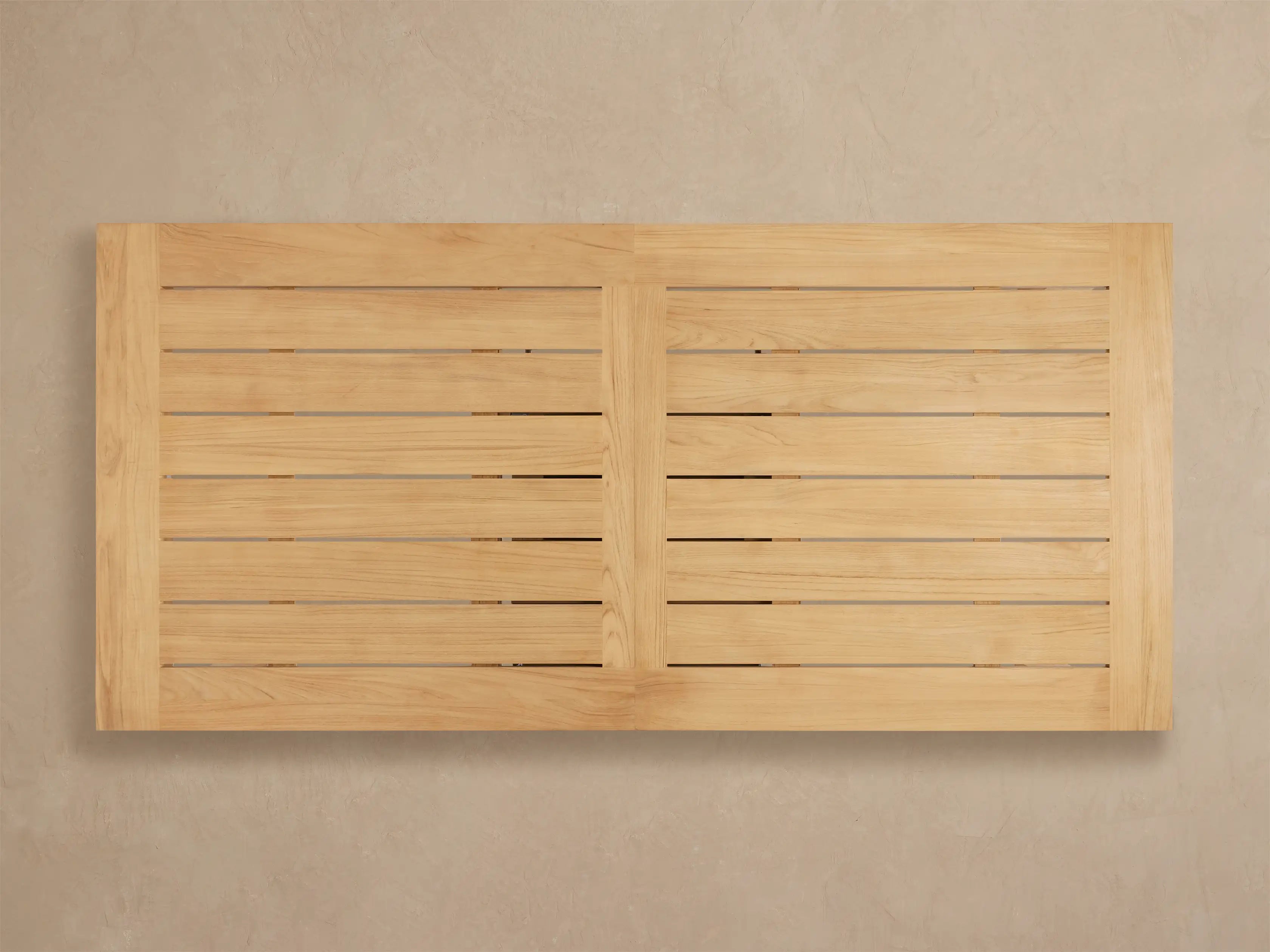 Bal Harbour Modern Slatted Teak Outdoor Extension Dining Table in Natural