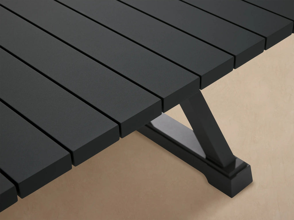 Montego Black Aluminum Rectangular Outdoor Dining Table