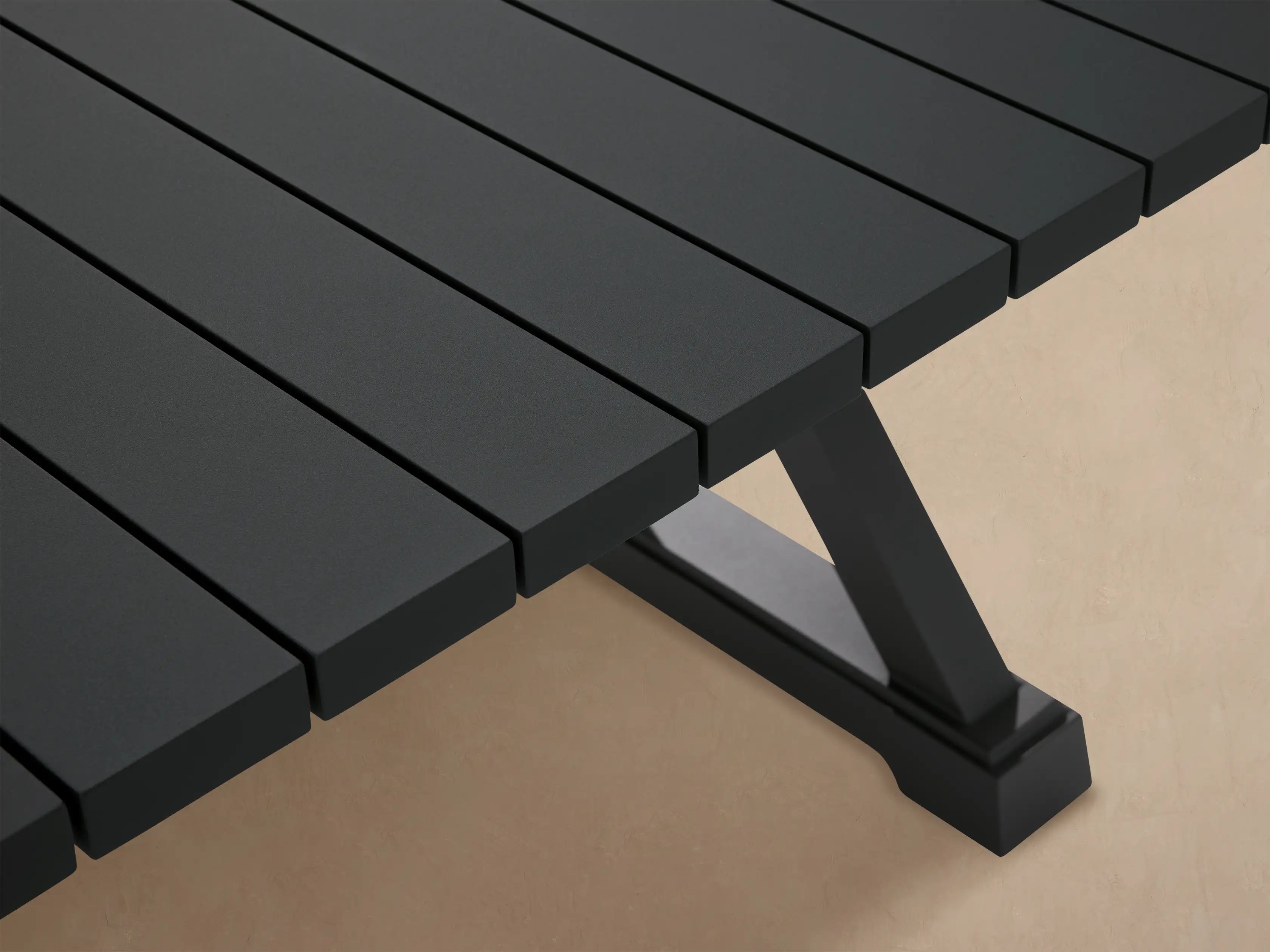 Montego Black Aluminum Rectangular Outdoor Dining Table