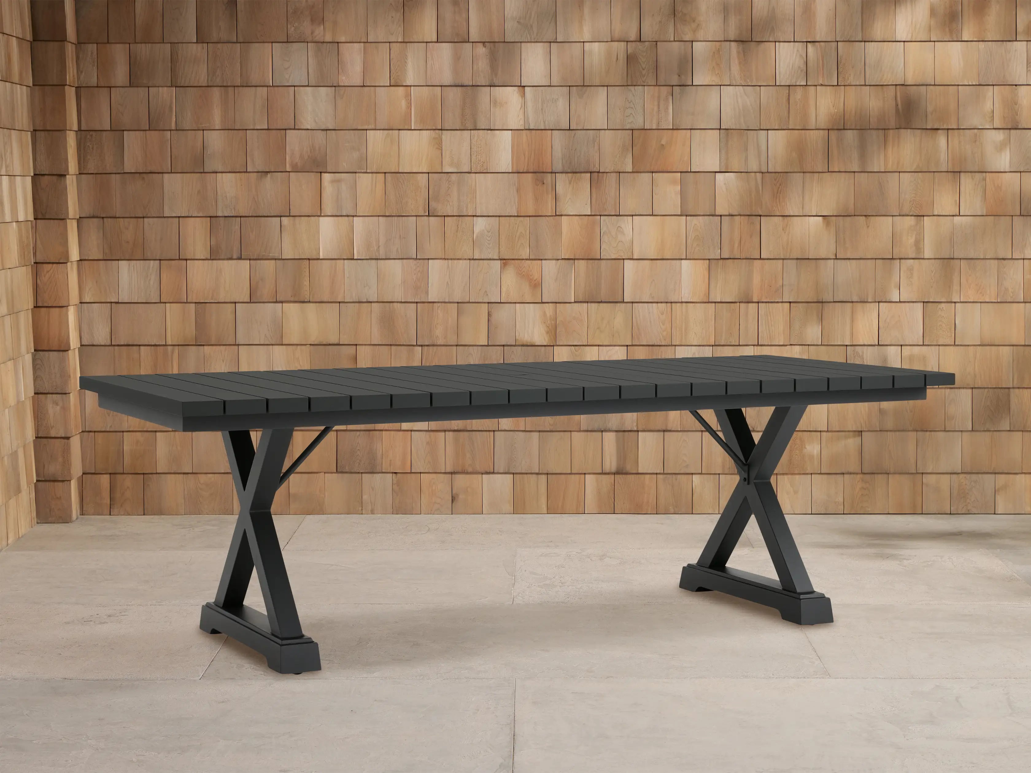 Montego Black Aluminum Rectangular Outdoor Dining Table
