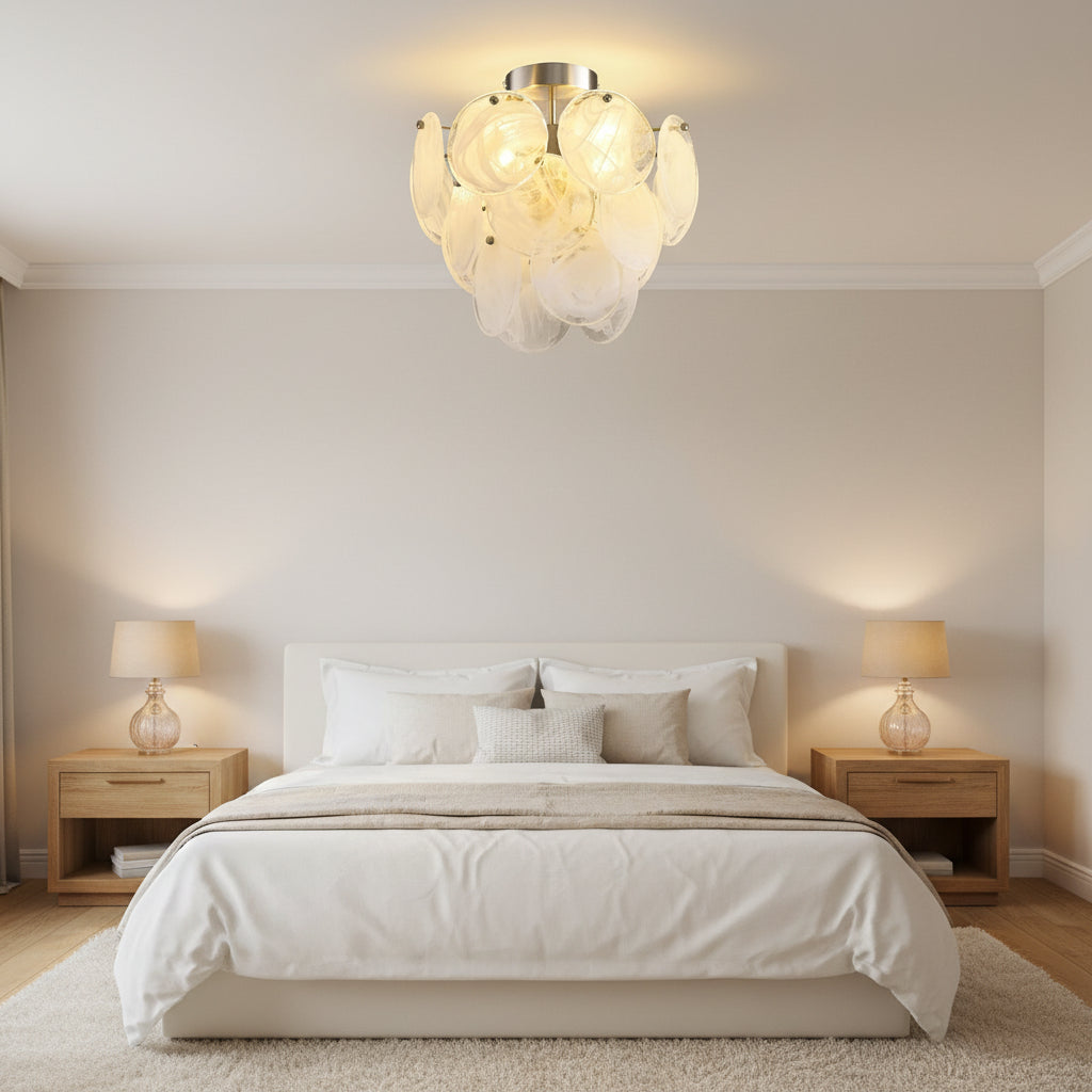 Cloud Glass Semi Flush Ceiling Light