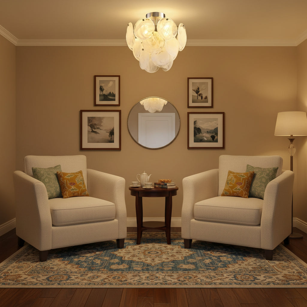 Cloud Glass Semi Flush Ceiling Light