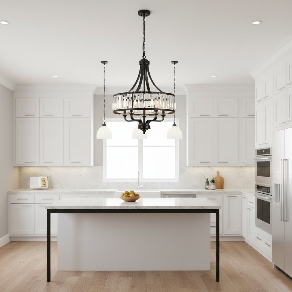 5-light Modern Black Crystal Chandelier