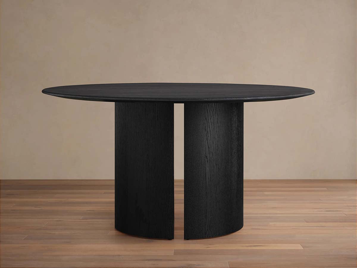 Saint Germain Round Oak Dining Table with Wood Dauphine Base