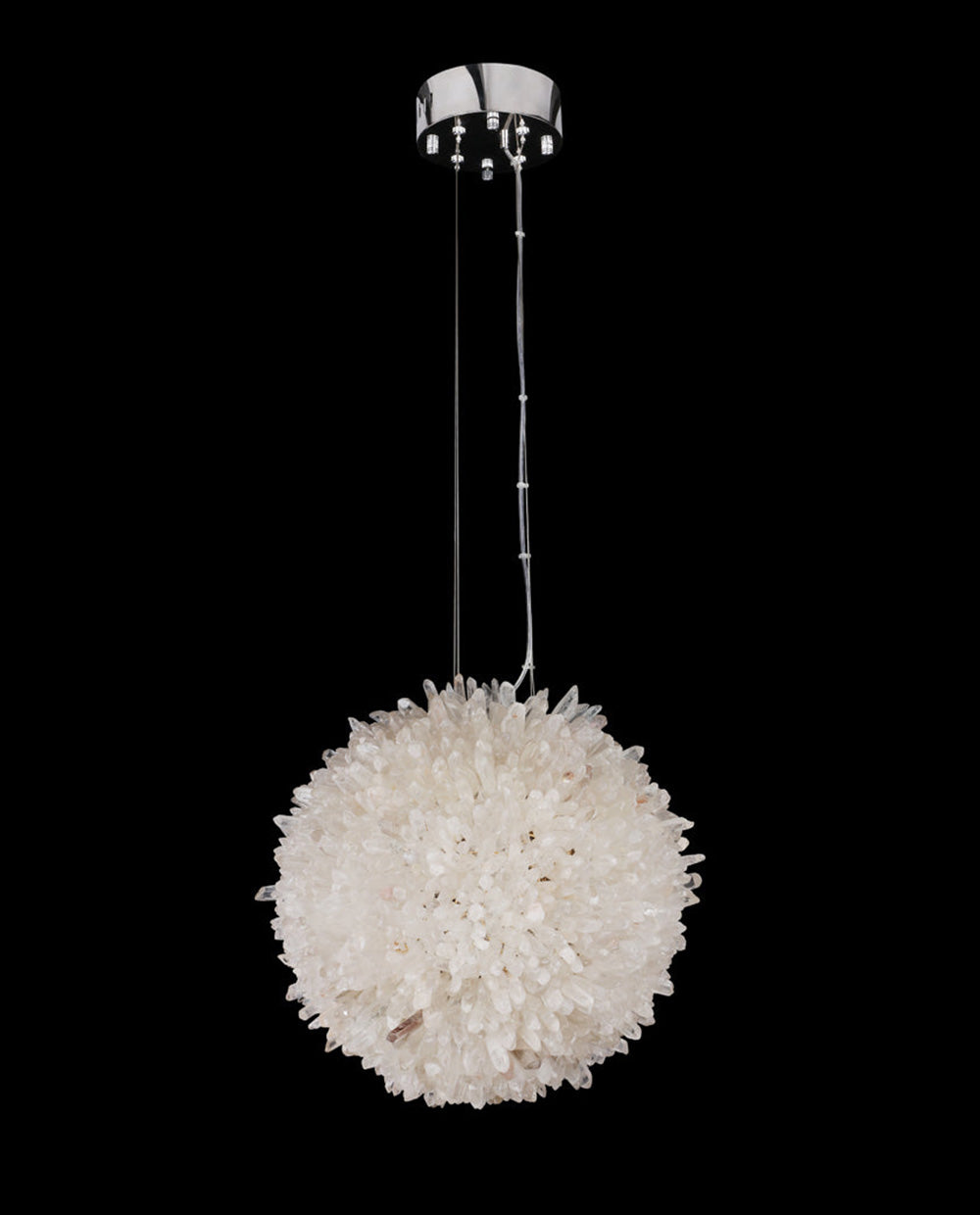 Clear Geode Quartz Crystal Ball Modern Pendant Light