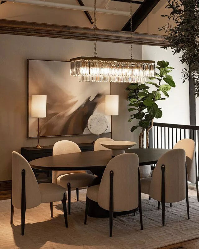 Perth Oval Oak Dining Table Hand-Sculpted Modern Dining Table