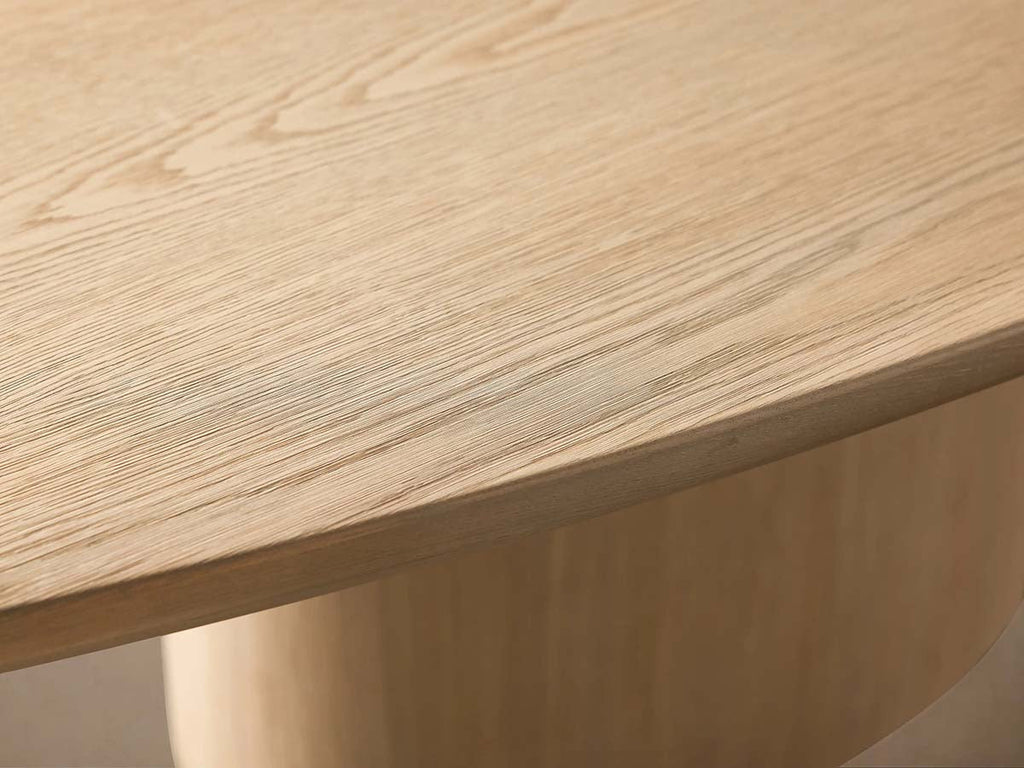 Perth Oval Oak Dining Table Hand-Sculpted Modern Dining Table