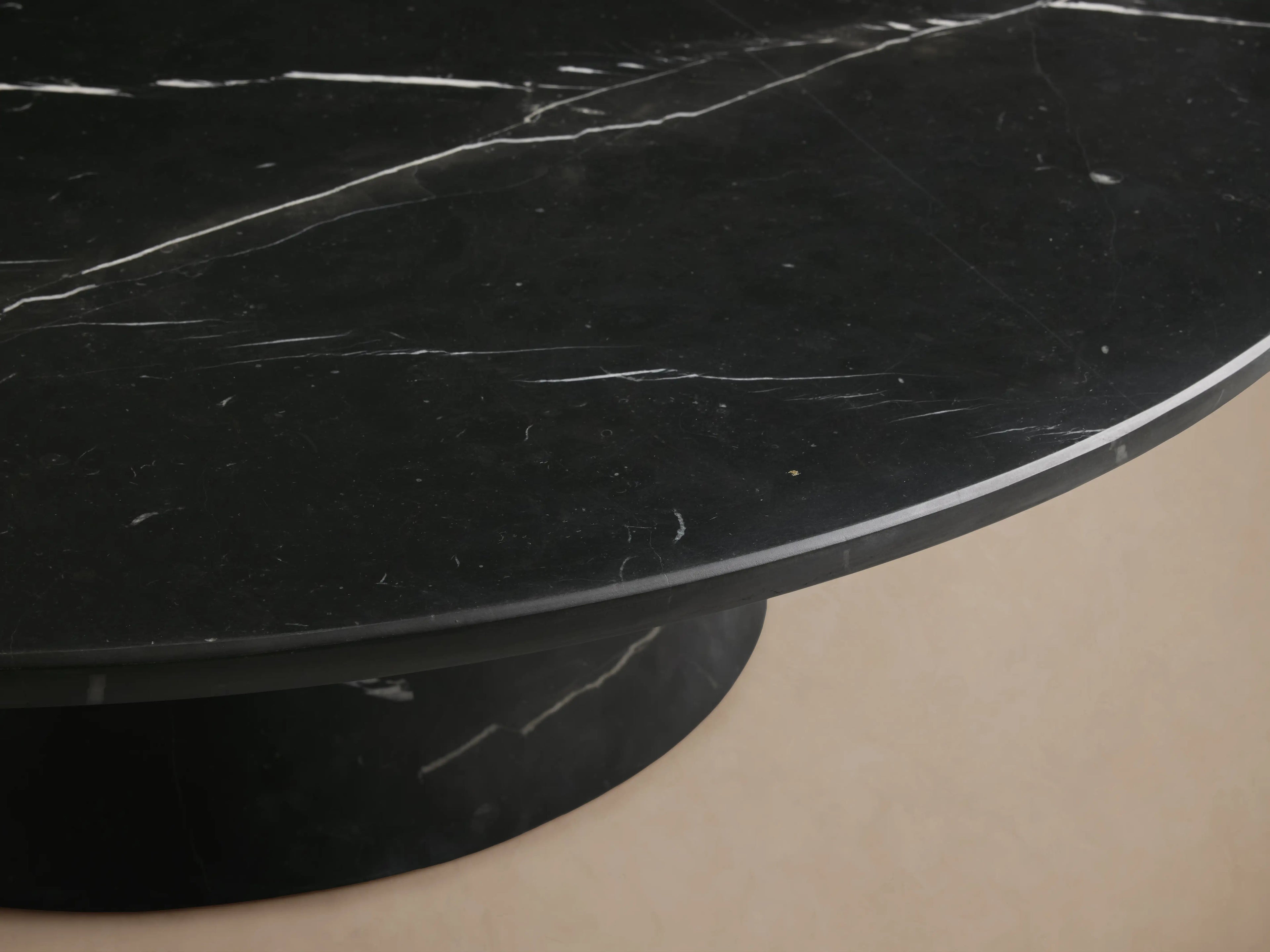 Hemmings Stone Nesting Coffee Table in Italian Marble with Waterfall Design