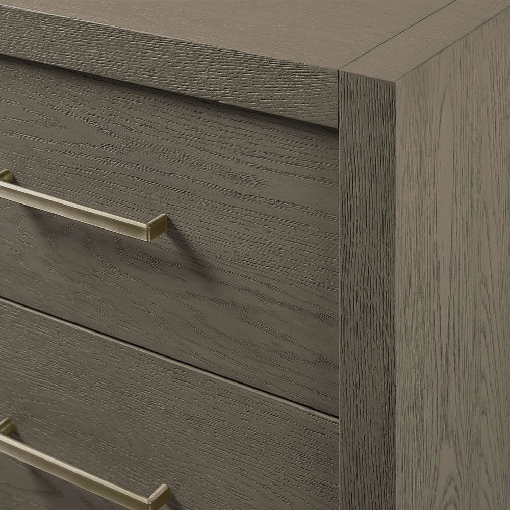 Bodhi Tall Nightstand Wood Night Side Cabinet Rustic Bedside Table Two-Drawer Chest