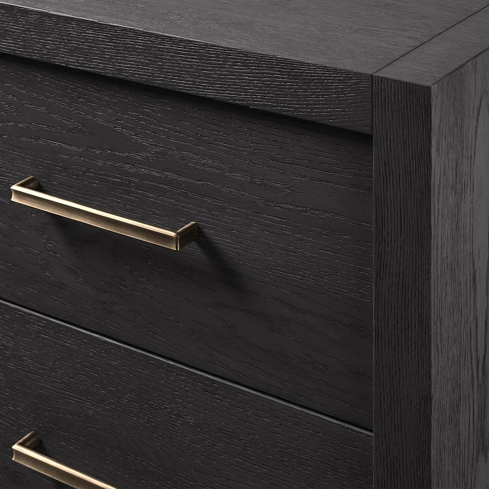 Bodhi Tall Nightstand Wood Night Side Cabinet Rustic Bedside Table Two-Drawer Chest
