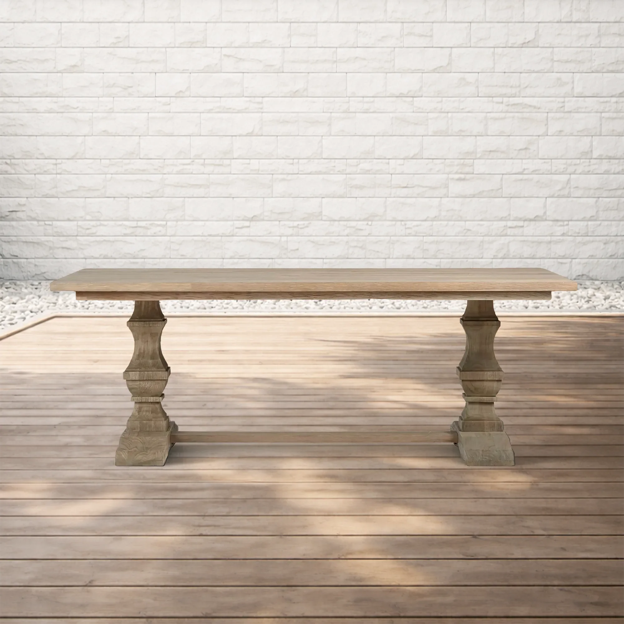 Hamptons Classic Rectangular Teak Outdoor Dining Table in Natural