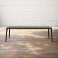 Puglia Outdoor Aluminum Dining Table with Slatted Top Rectangular Modern Outdoor Dining Table