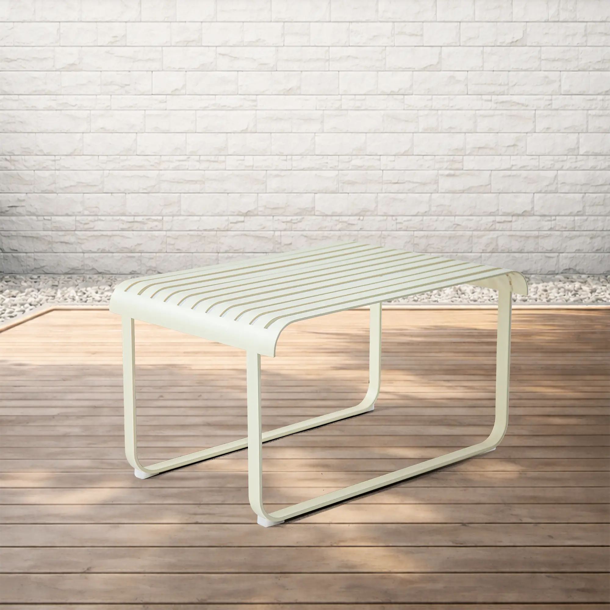 Striped Aluminum Outdoor Lounge Sofa with Water Repellent Cushions