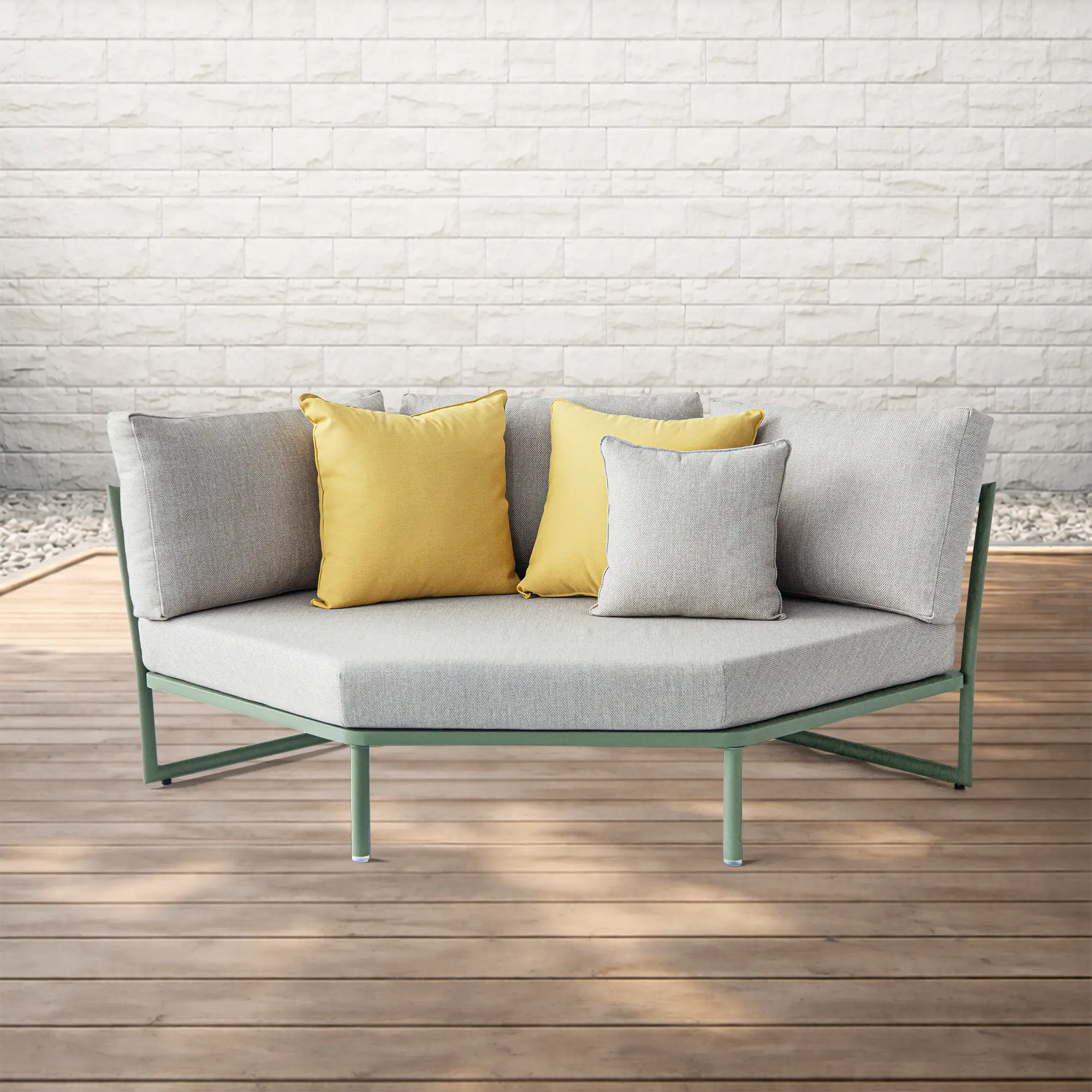 Victory Modular Corner Seating Sofa in Cactus Green