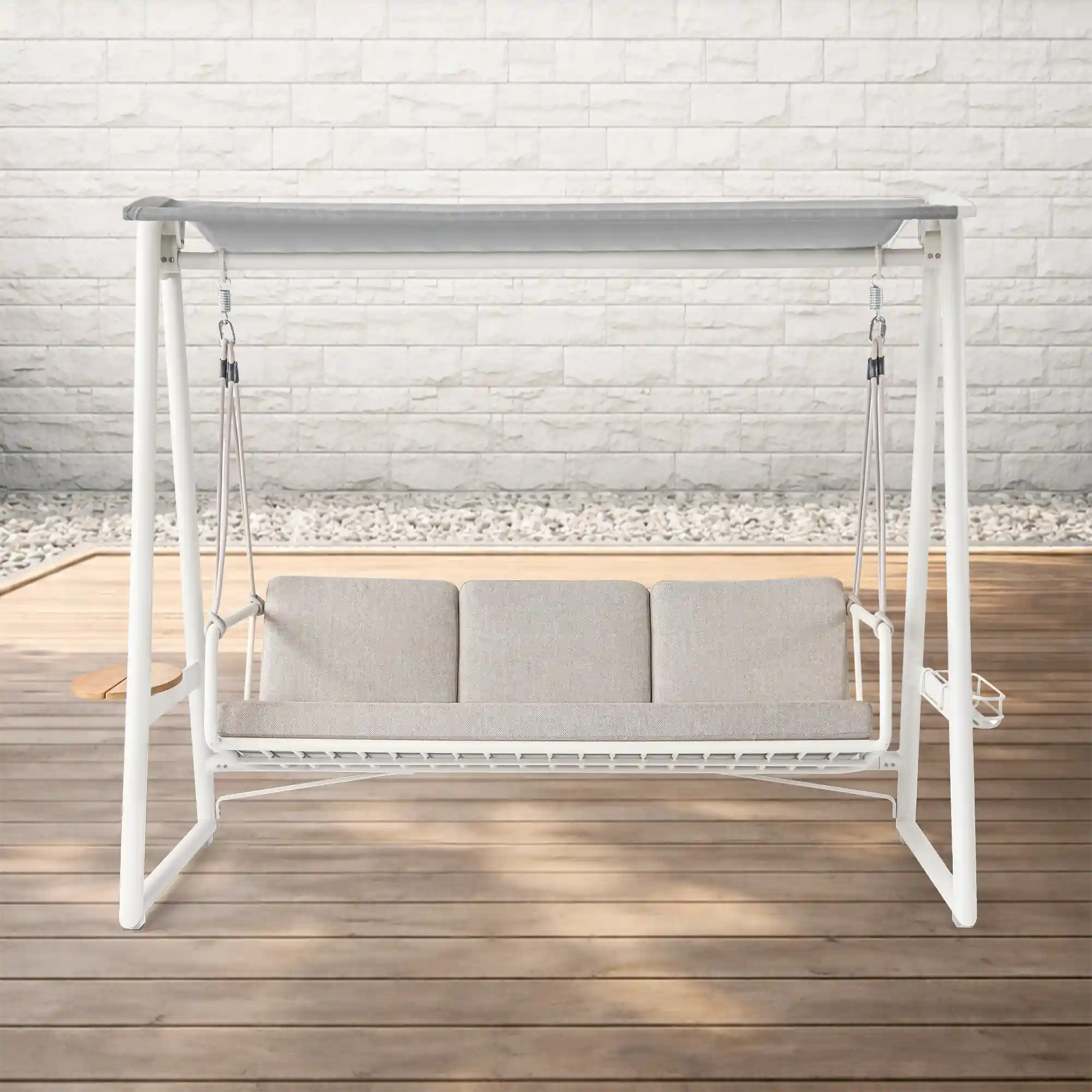 Resort Inspired Aluminum Outdoor Swing with Water Repellent Cushions