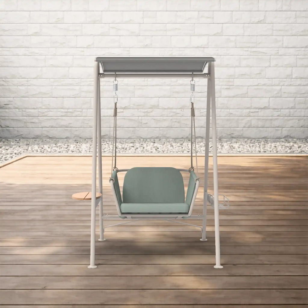 Resort Inspired Aluminum Outdoor Swing with Water Repellent Cushions