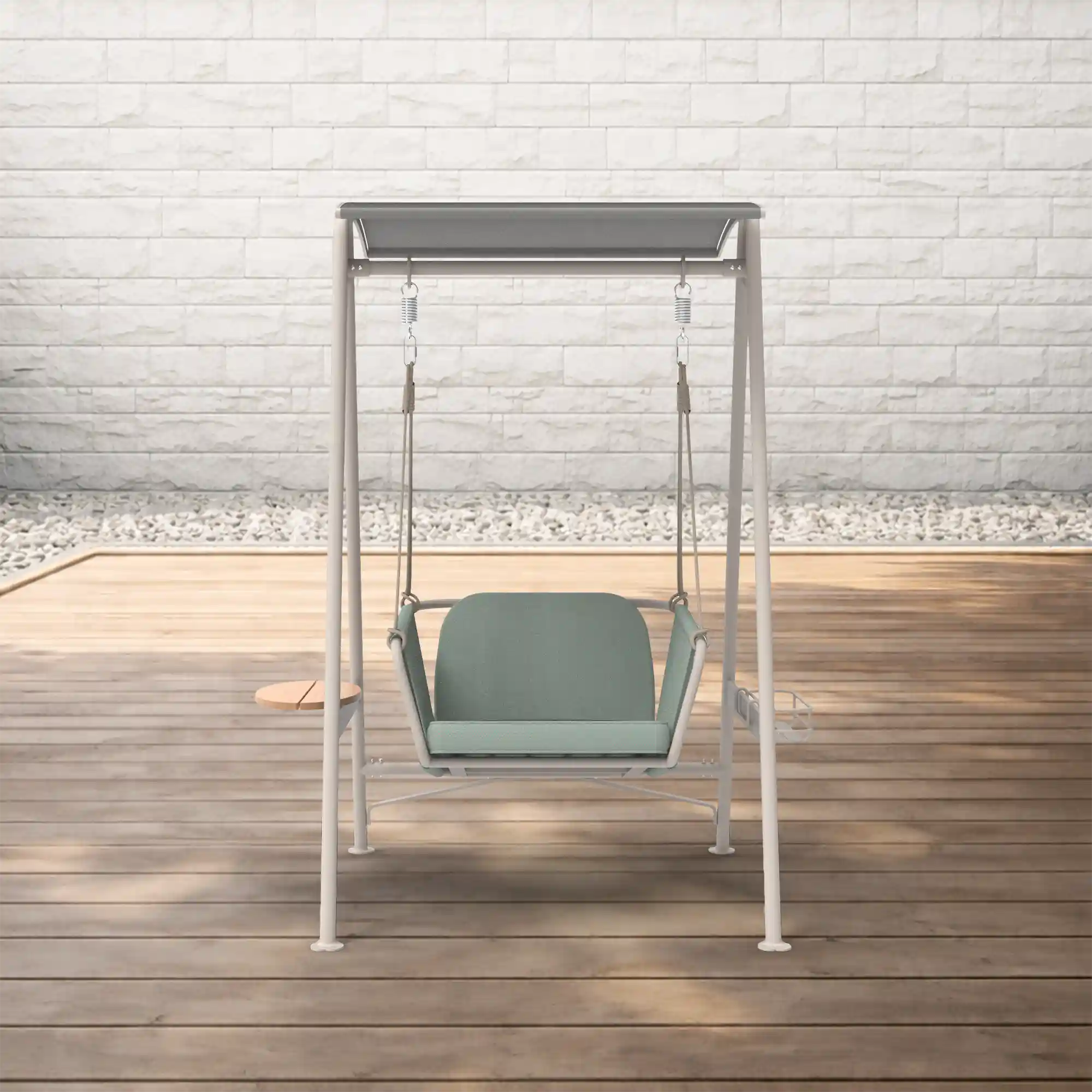 Resort Inspired Aluminum Outdoor Swing with Water Repellent Cushions