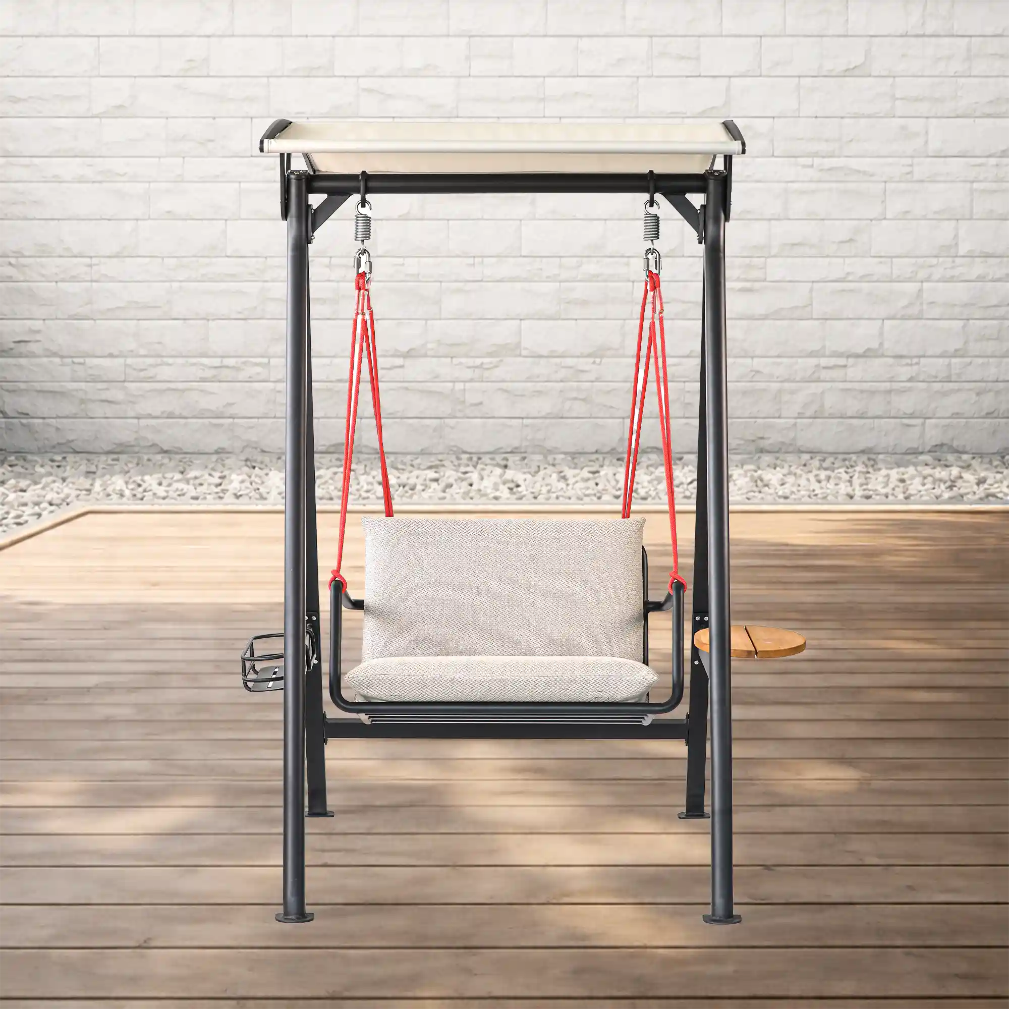 Modern Aluminum Outdoor Hanging Swing with Water Repellent Cushions