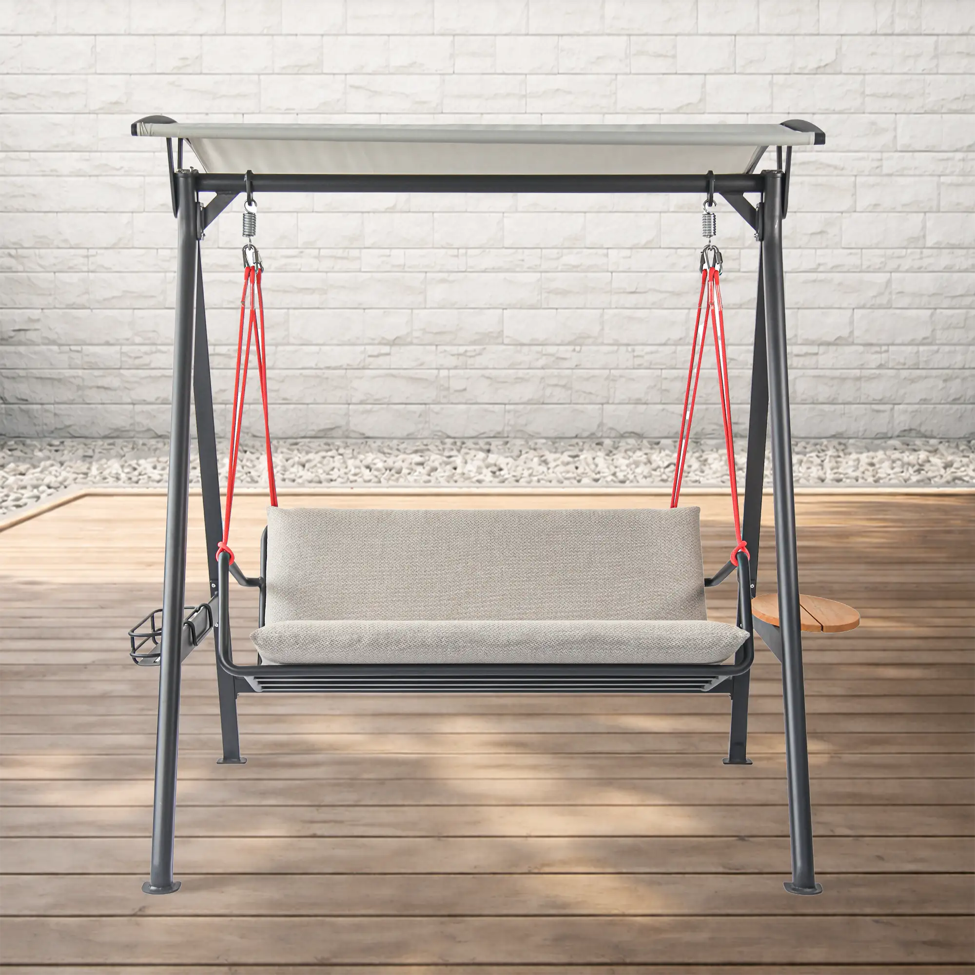Modern Aluminum Outdoor Hanging Swing with Water Repellent Cushions