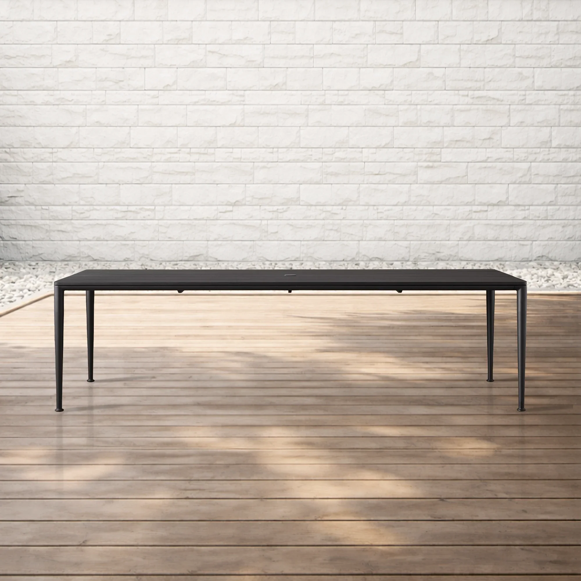 Surrey Outdoor Dining Table Modern Black Rectangular Dining Table