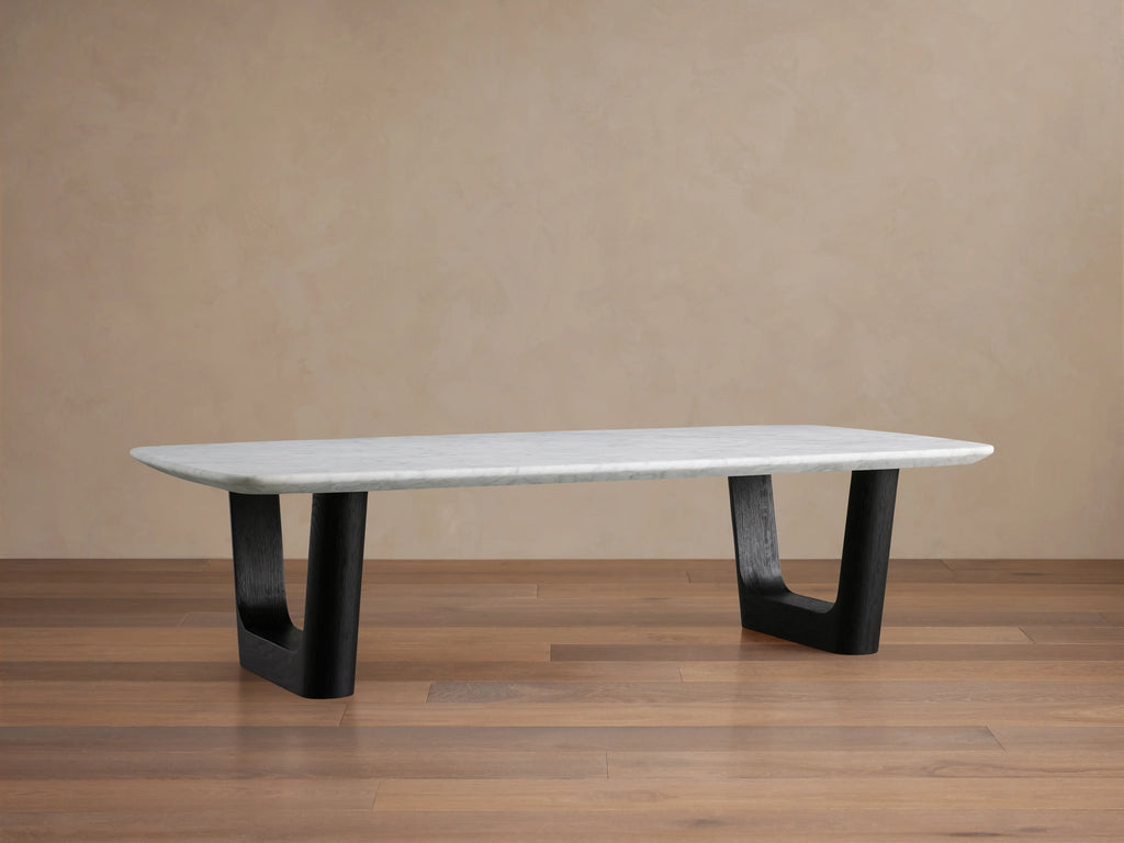 Saint Germain Stone Coffee Table with Rennes Base in Natural Stone