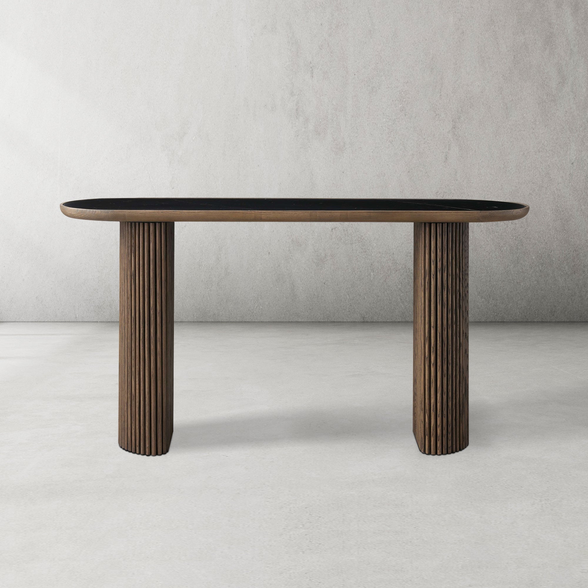 Aster Solid Oak Entryway Console Table Modern Hallway Entrance table