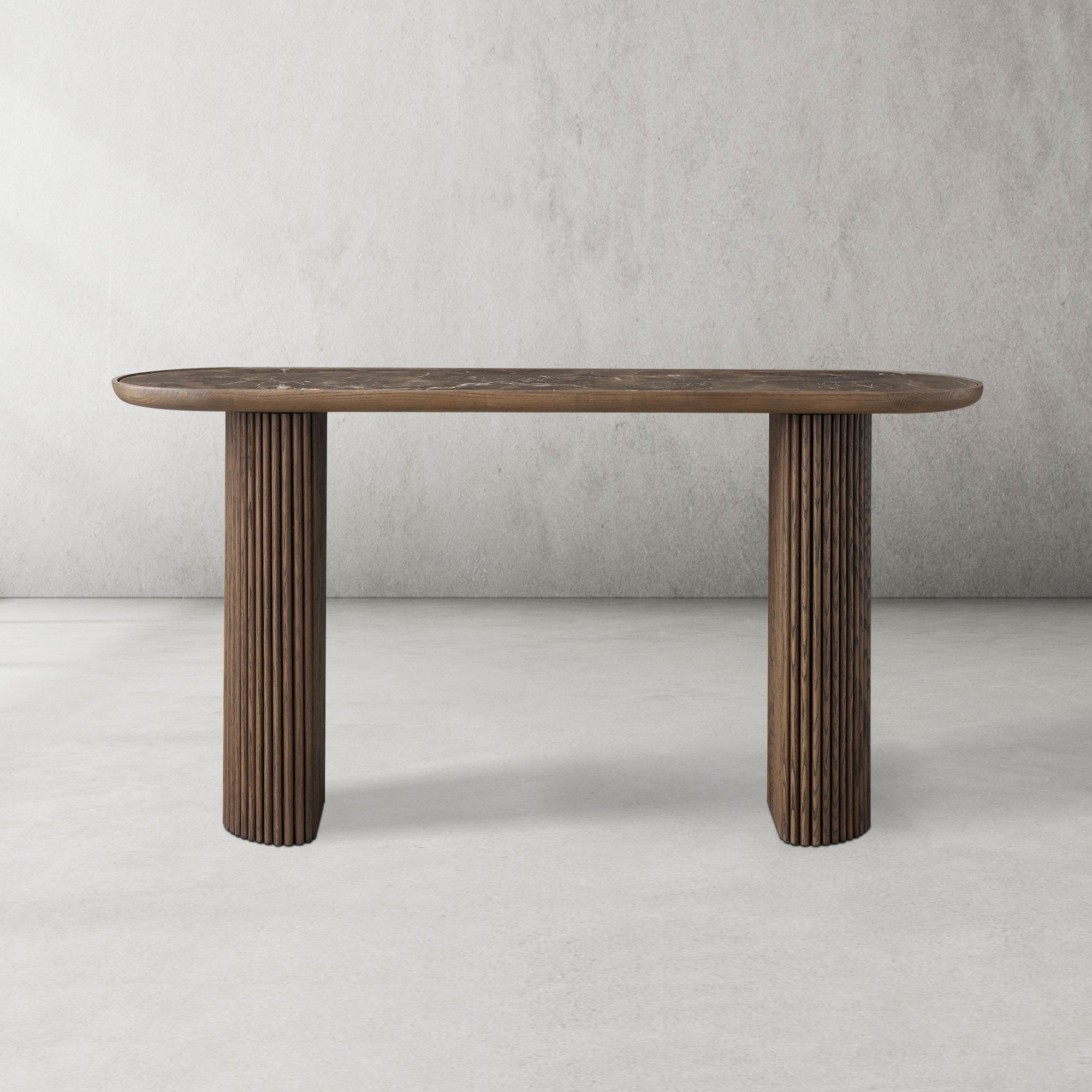 Aster Solid Oak Entryway Console Table Modern Hallway Entrance table