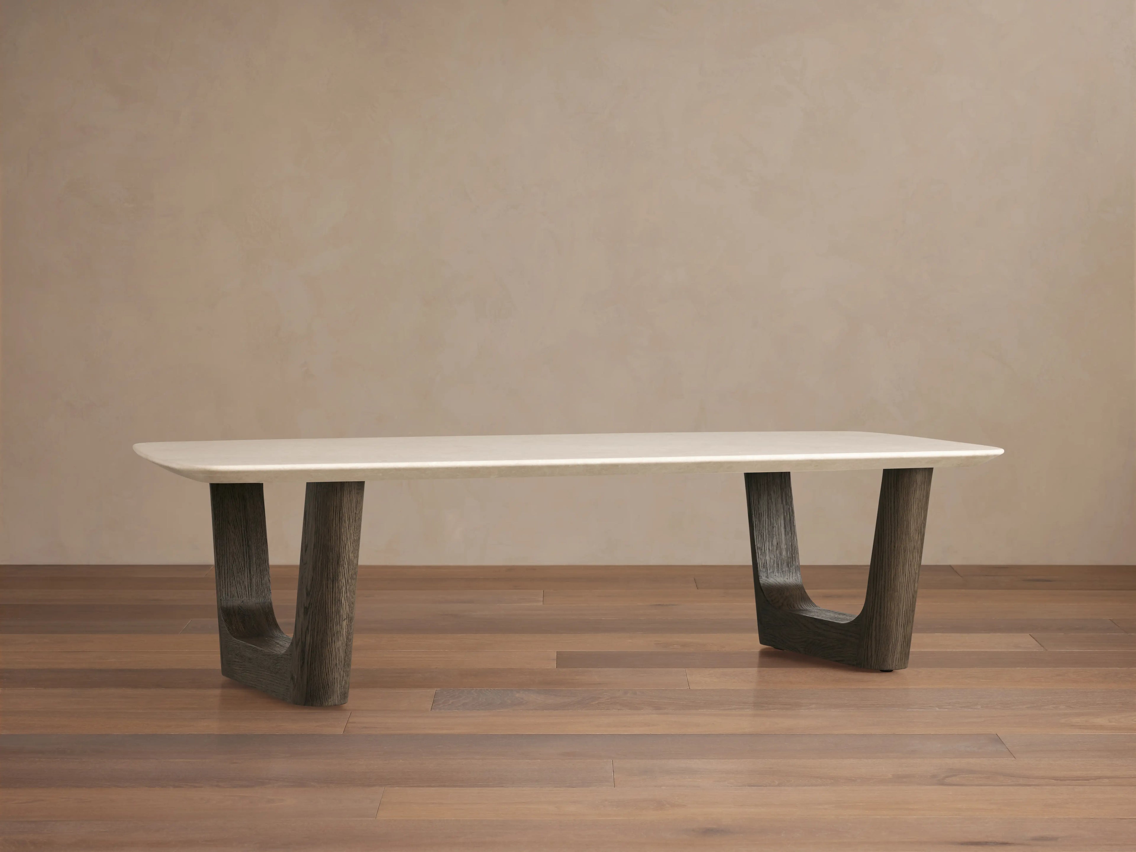 Saint Germain Stone Coffee Table with Rennes Base in Natural Stone